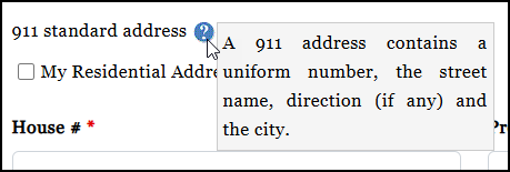 911 Standard Address - More Information