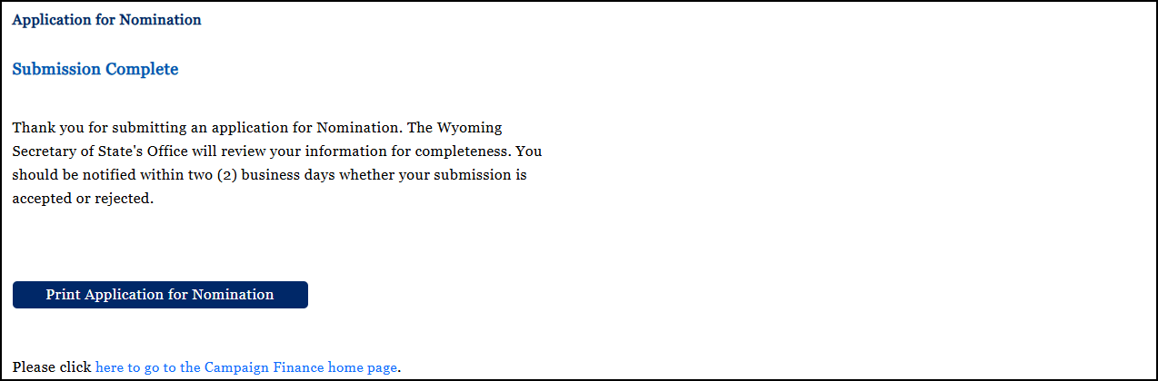 Submission Complete