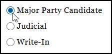 Select 'Major Party Candidate'