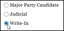 Select 'Write-In'