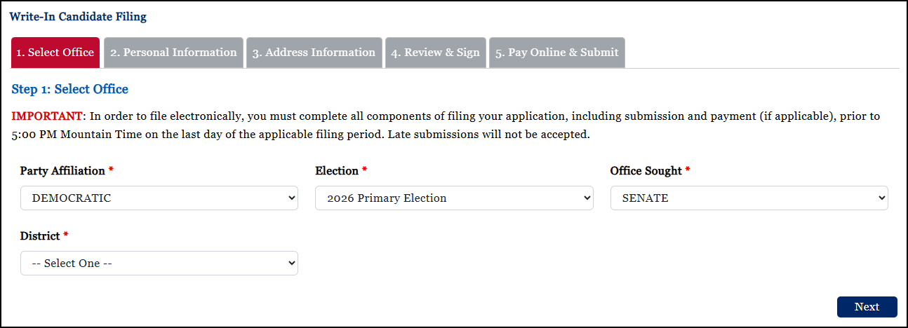 Additional drop-downs appear as selections are made